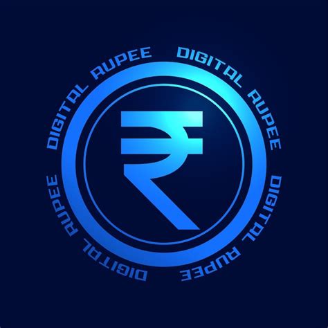 Free Vector Indian Currency Digital Rupee Sign On Blue Background