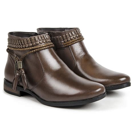 Bota Feminina Kader Woman Couro Chocolate Loja Calprado