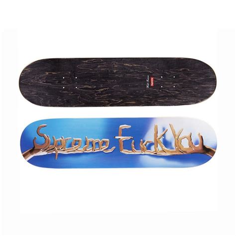Supreme Fuck You Skateboard Blue Deck 8 25x32in In Depop