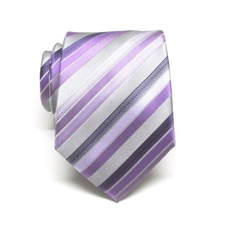 Mens Ties Silver Gray Purple Lavender Lilac Stripes Necktie Etsy