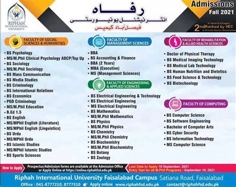 Riphah International University (Faisalabad Campus) Announced ...