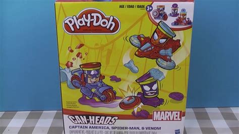 New Play Doh Disney Marvel Can Heads Spider Man Captain America