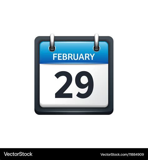 February 29 Calendar icon Royalty Free Vector Image