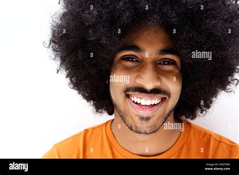 Close Up Portrait Of A Smiling Afro Man With Beard Stock Photo Alamy