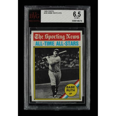 Babe Ruth 1976 Topps 345 ATG BVG 6 5 Pristine Auction