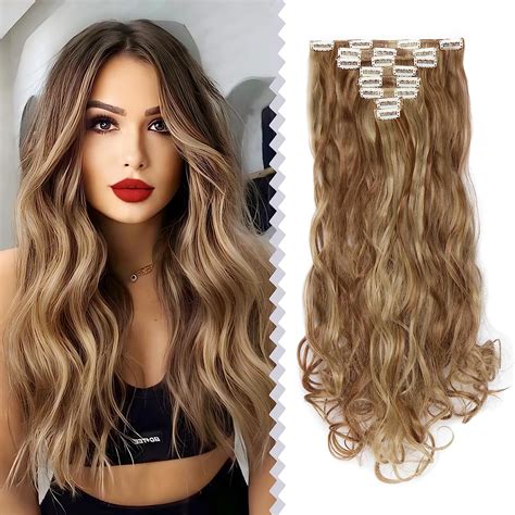 Elailite Clip In Extensions G Haarverl Ngerung Haarteil Gewellt