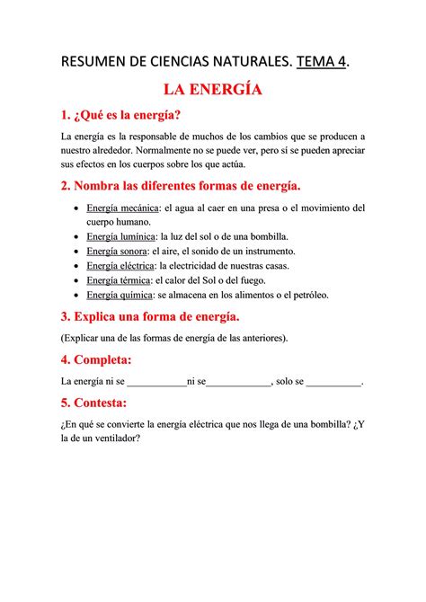 Resumen De Ciencias Naturales Tema 4 PDF