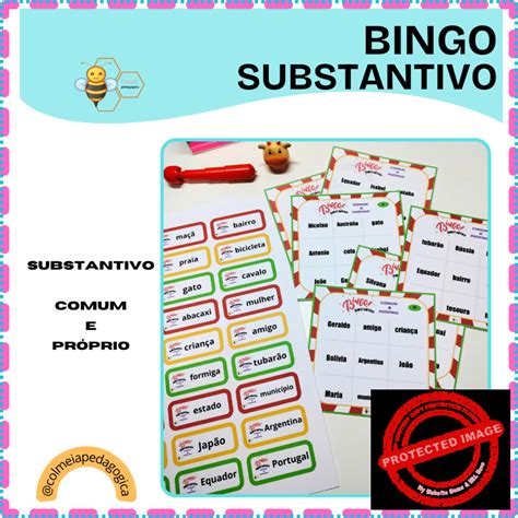 Jogo Substantivo Próprio E Comum - BINGO SUBSTANTIVO PRÓPRIO E COMUM – Colmeia Pedagógica