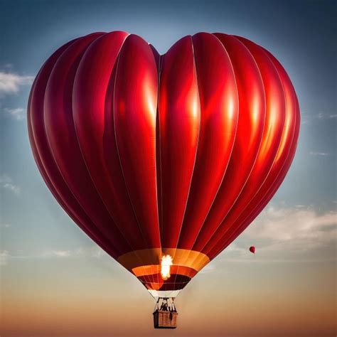 Premium Photo Heart Shaped Hot Air Balloon Symbolizing Soaring Flying