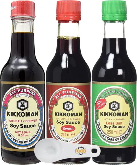 Kikkoman Soy Sauce Bundle Of 3 With World Food Shop Scoop Soy Sauce 250ml Sweet Soy Sauce