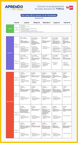 Horario Programas Semana 32 PDF