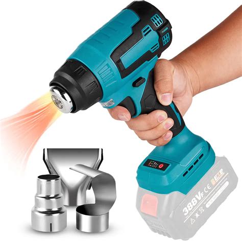 18v 2000w Hot Air Gun For Makita 18v Battery Cordless Heat Gun With 3 Nozzles Industrial Home