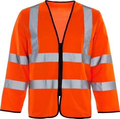 Hi Viz Visibility Vest Long Sleeve Shirt Safety Vest Zip Up Magic Stick