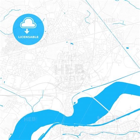 Widnes, England PDF vector map with water in focus - HEBSTREITS