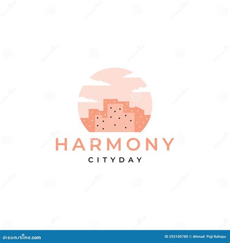 Abstract Harmony Panorama City Logo Design Stock Vector Illustration