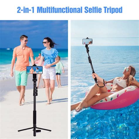 Andoer 54 Inch Extendable Selfie Stick Tripod Stand Aluminum Alloy With