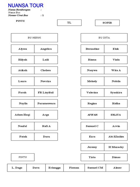 Denah Bus Seat 2 2 50 2023 Pdf