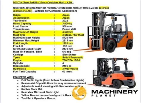 2022 Toyota Forklift 62 8fd302022 In Uae For Sale Machinery Planet