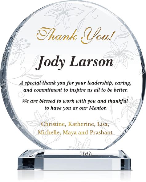 Personalized Crystal Appreciation Gift Plaque For India Ubuy