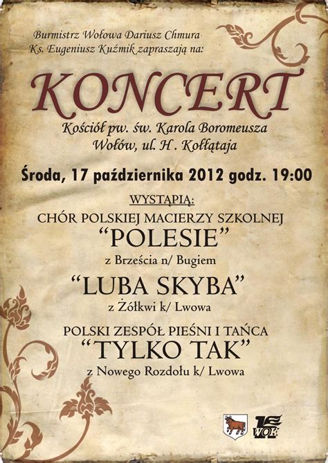 17.10. Koncert w kościele pw. św. Boromeusza – WOK – Wołowski Ośrodek ...