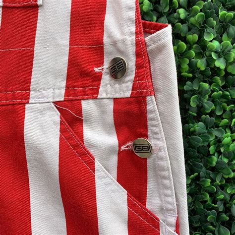 Awesome Red And White Striped Cotton Overalls Boardwalk Vintage