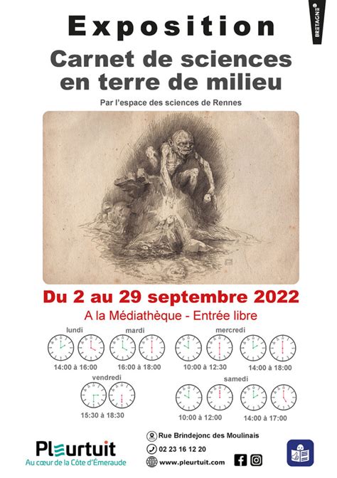 Expo Carnet de Sciences en terre de milieu Pleurtuit Au cœur de la