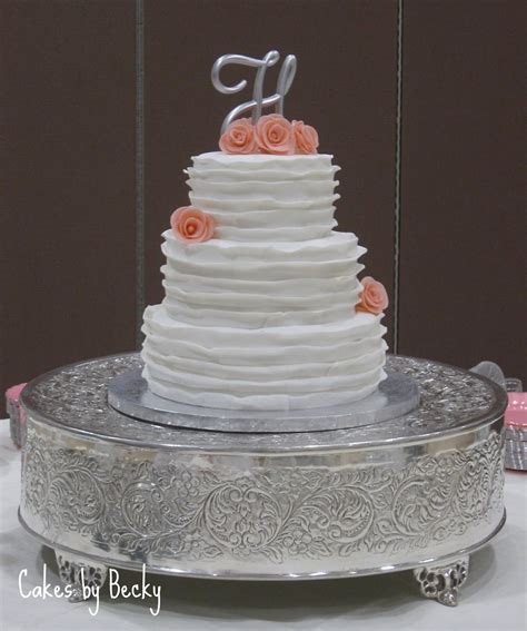 Cakes By Becky White Ruffled Wedding Cake