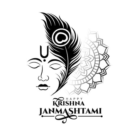 Premium Vector Happy Krishna Janmashtami Greetings With Lord Krishna Illustration And Peacock