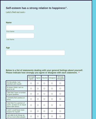 Self Esteem Questionnaire Form Template Jotform Hot Sex Picture