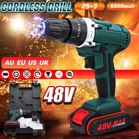 V Mah Impact Speed Battery Power Drills Screwdriver Torque