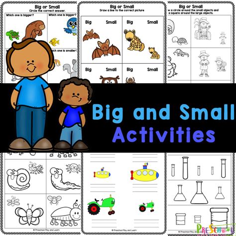 big small worksheets big  small worksheets size comparison