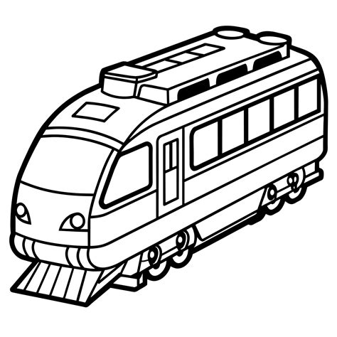 Train outline coloring book page line art illustration digital drawing ...