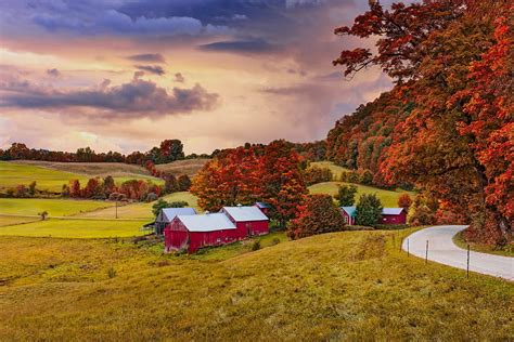 Stowe Vermont Autumn Colorful Autumn Vermont Church Stowe