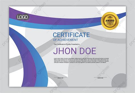 Blue Wave Modern Certificate Template Download on Pngtree