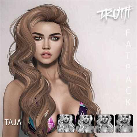 Second Life Marketplace Truth Taja Fatpack Fitted Mesh Hair