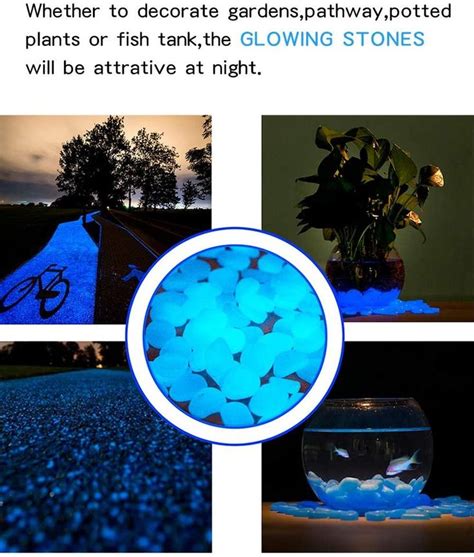 💯NEW💯【400 Pcs】 Glow in The Dark Rocks,Glowing Stones Garden Glow in The ...