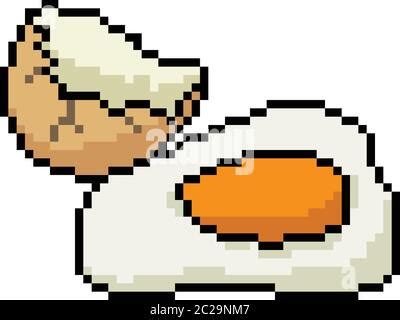 Fried Egg Pixel Art Isolated Vector Illustration Stock Vector Image