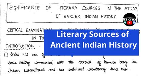 Literary Sources Of Ancient Indian History Youtube