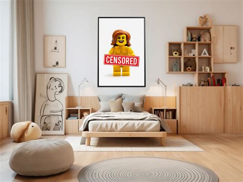 Lego Naked Girl Poster Funny Lego Art Print Unique Wall Decor Lego