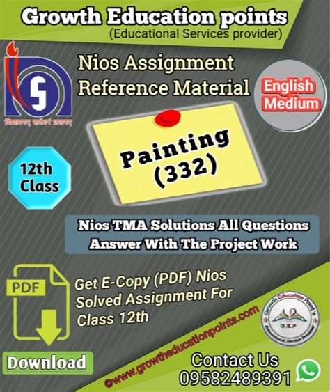 English Handwritten File Nios Painting 332 Nios Solved Assignment 2022