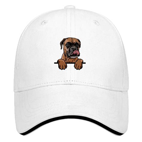 Embroidery Custom Baseball Cap Boxer Peeking Dogs Boxer Dog Breed