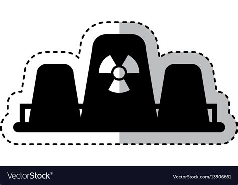 Nuclear Plant Chimney Icon Royalty Free Vector Image