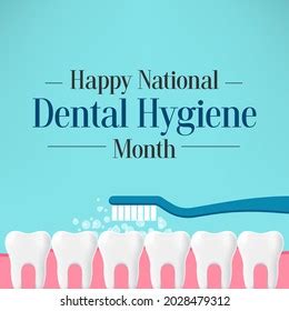 National Dental Hygiene Month Observed Every Stock Vector Royalty Free