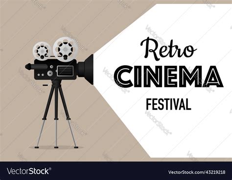 Movie Projector Retro Cinema Cinematography Vector Image