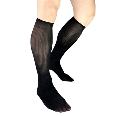 2019 Fashion Mens Silk Socks Formal Suit Dress Hose Sexy Sheer Man Stocking Gay Harajuku