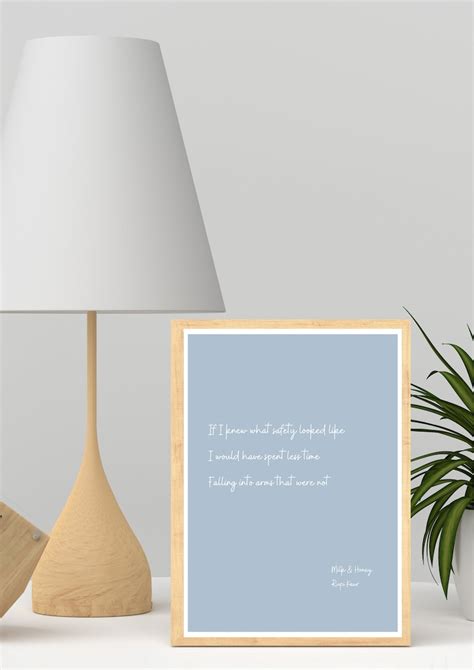 Rupi Kaur Poem Digital Print Wall Art Light Blue Minimal Etsy