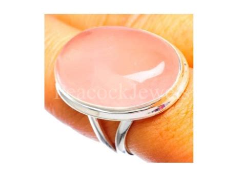 Rose Quartz Ring Rose Quartz Jewelry Sterling Silver Ring Oval Ring