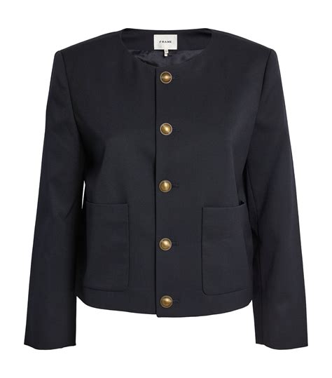 Womens Frame Navy Collarless Blazer Harrods Uk