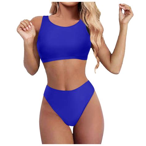 Sopiago Bathing Suit Women High Waisted Bikini Push Up Two Piece