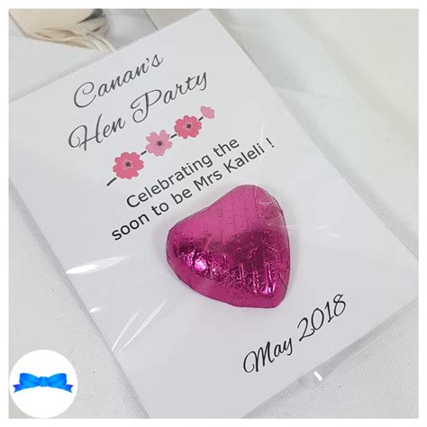 Hen Party Chocolate Heart Favours With Flowers